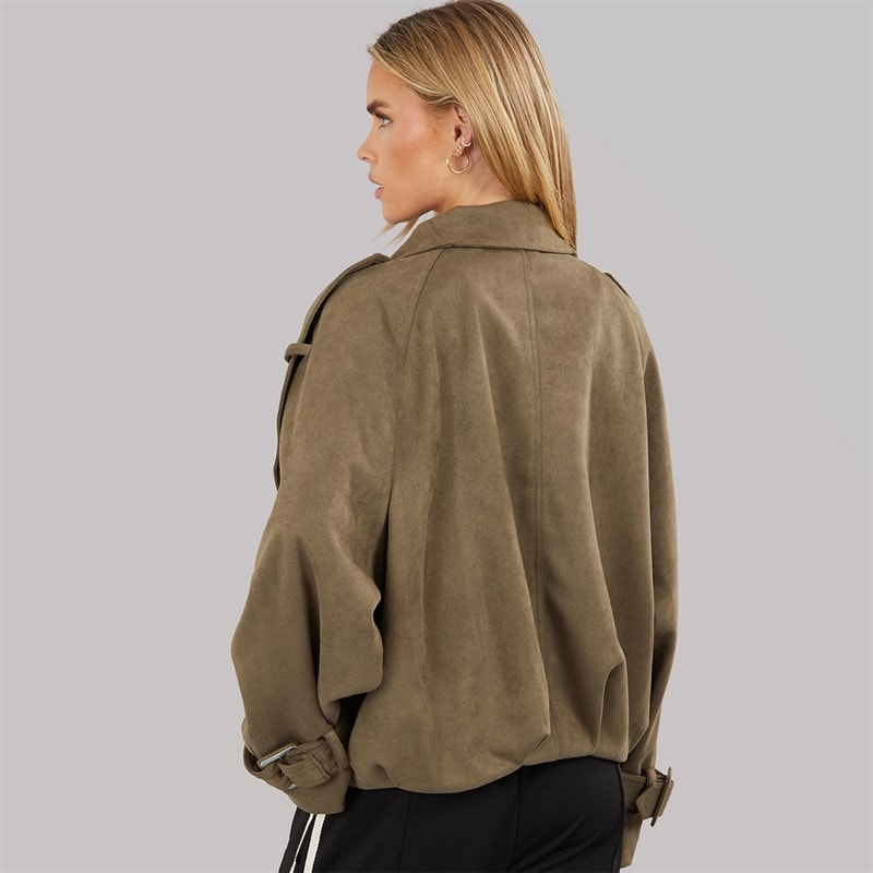 Brave Soul Dame Skia Kunst Ruskind Jakke Khaki - Billede 2