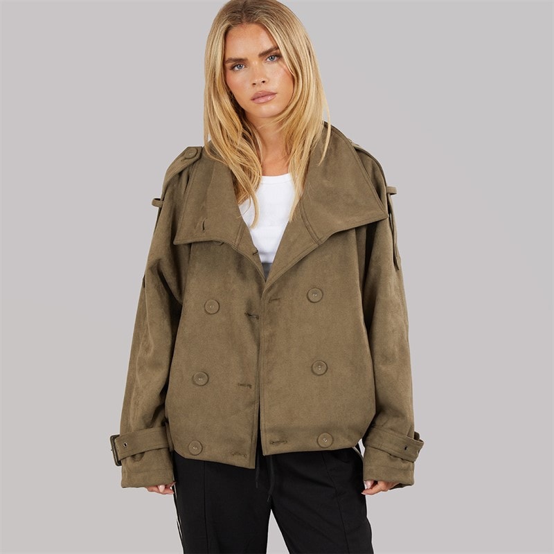 Brave Soul Dame Skia Kunst Ruskind Jakke Khaki - Billede 3
