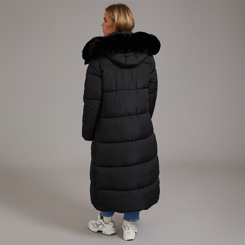 Brave Soul Dame Juveler Lang Puf Jakke Sort - Billede 2
