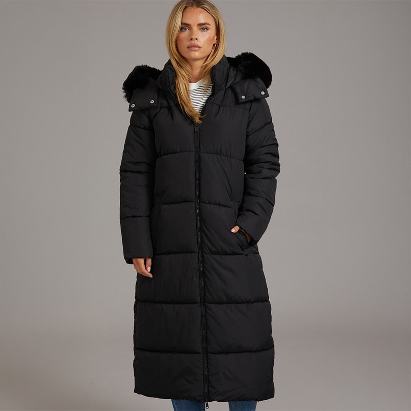 Brave Soul Dame Juveler Lang Puf Jakke Sort - Billede 3