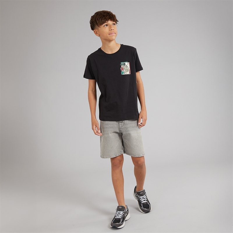 Brave Soul Drenge Ameyoko T Shirt Jet Sort/Multi Farve - Billede 4