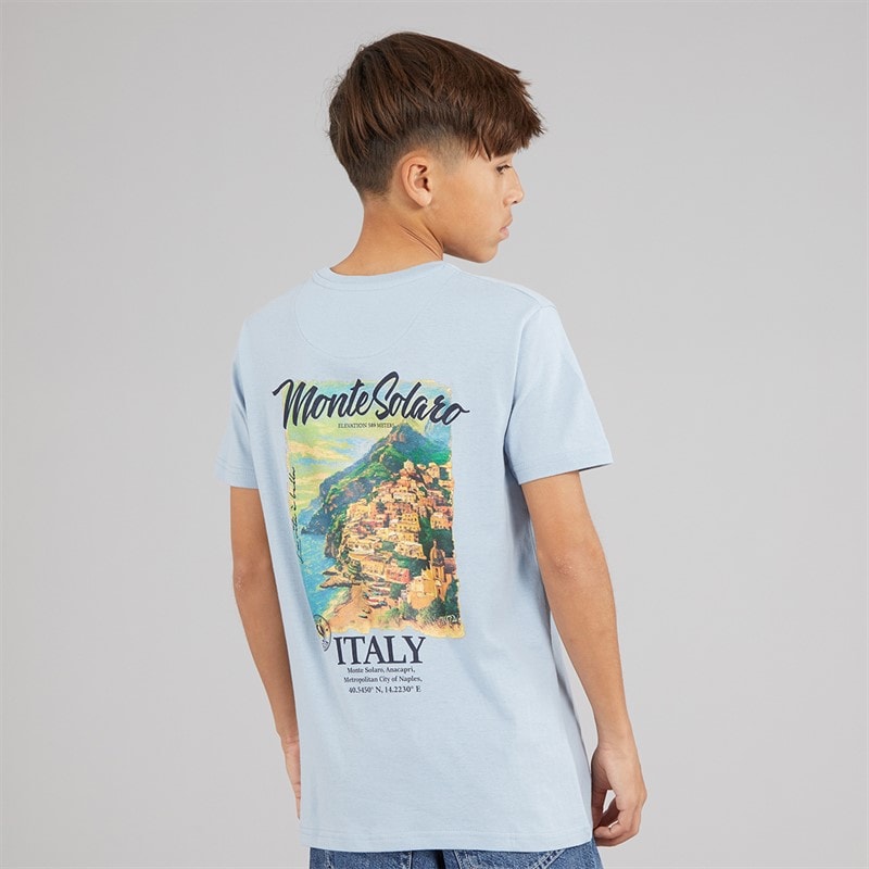 Brave Soul Drenge Solaro T-shirt Light Blue/Multi-Colour - Billede 3