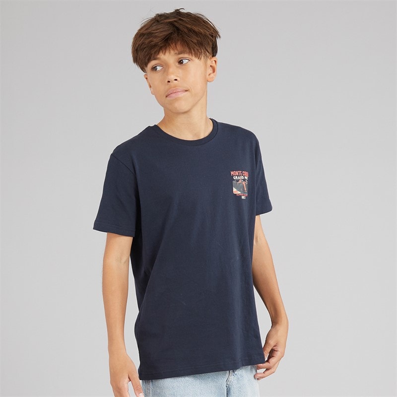 Brave Soul Drenge Meyan T Shirt Marineblå/Multifarvet Print Navy/Multi-Colour Print - Billede 2