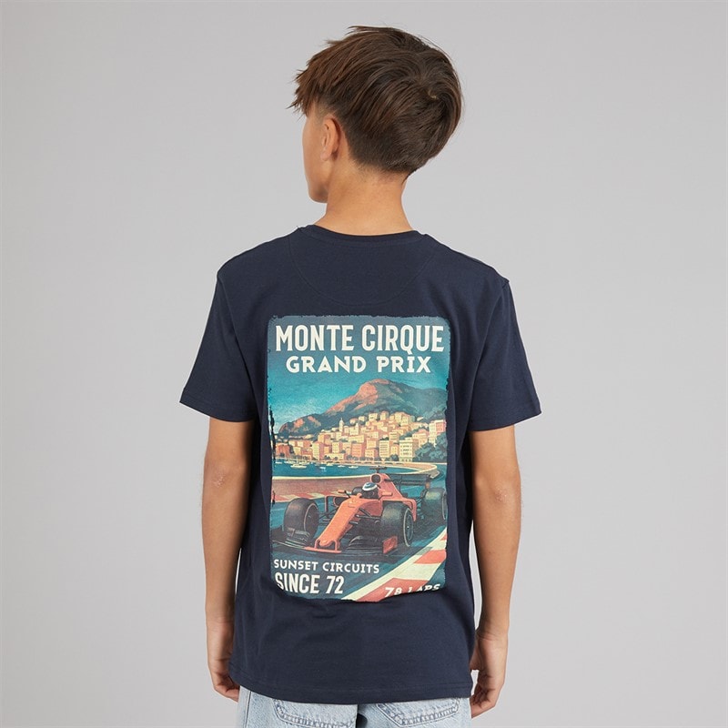 Brave Soul Drenge Meyan T Shirt Marineblå/Multifarvet Print Navy/Multi-Colour Print - Billede 3