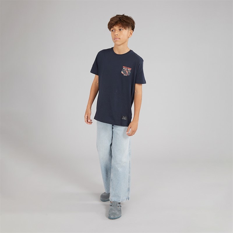 Brave Soul Drenge Meyan T Shirt Marineblå/Multifarvet Print Navy/Multi-Colour Print - Billede 4