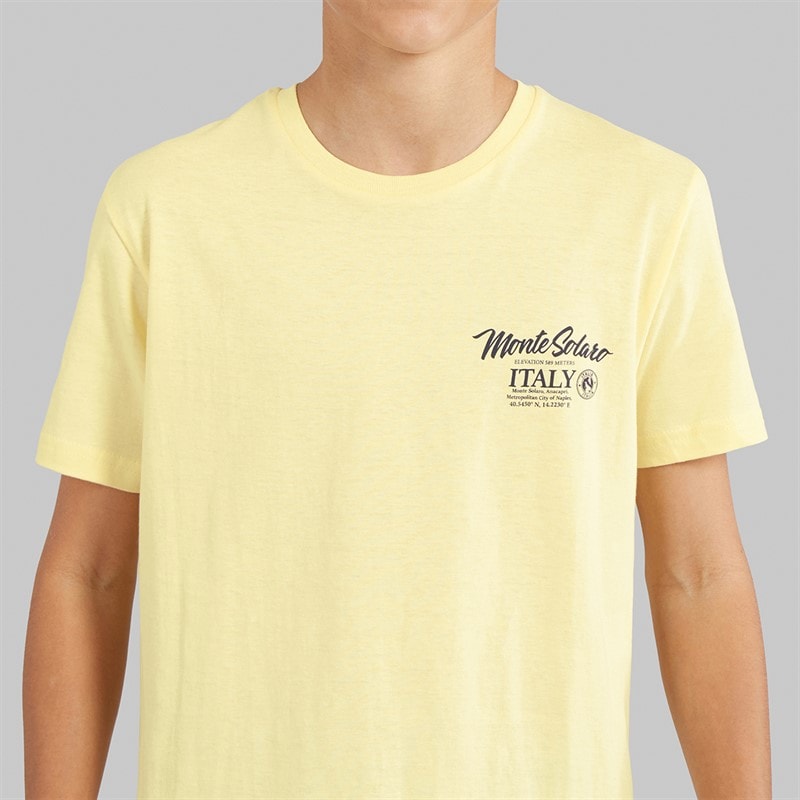 Brave Soul Drenge Solaro T Shirt Citron/Multi Farve Print - Billede 5
