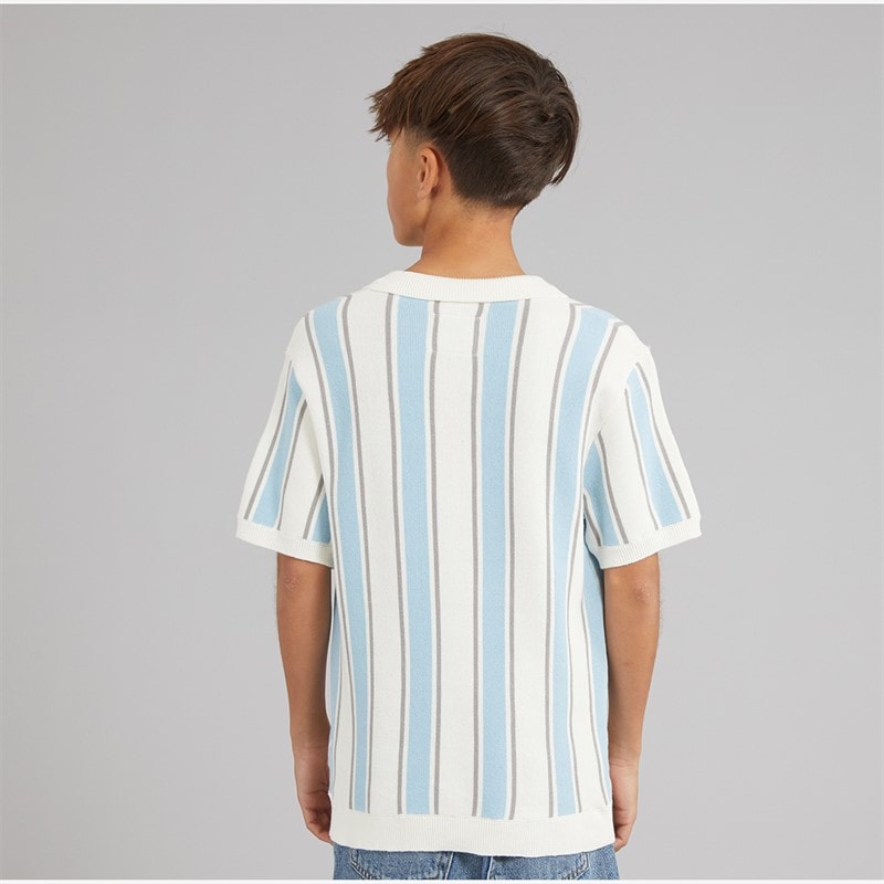 Brave Soul Drenge Rialto Polo Shirt Cream/Pale Blue/Lt Grey - Billede 2