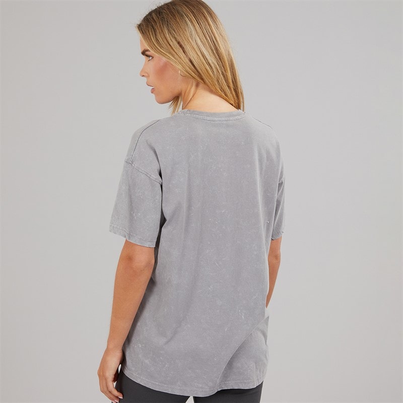 Brave Soul Dame L'astrologie Acid Wash T Shirt Grey Acid Wash - Billede 2