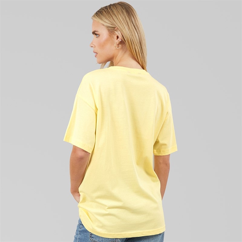 Brave Soul Dame Los Angeles T-shirt Butter Yellow/Navy/Grøn - Billede 2
