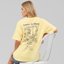 Brave Soul Dame Louvre T Shirt Gul/Blue Body/Print