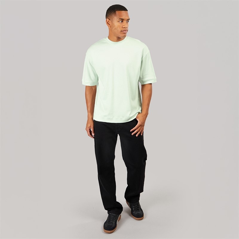 Brave Soul Herre Keikog Oversized T-shirt Washed Mint - Billede 3