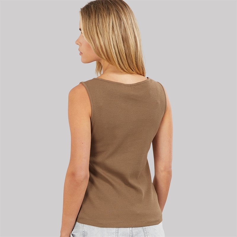 Brave Soul Dame Quantum Knap Ned Vest Mocha - Billede 2