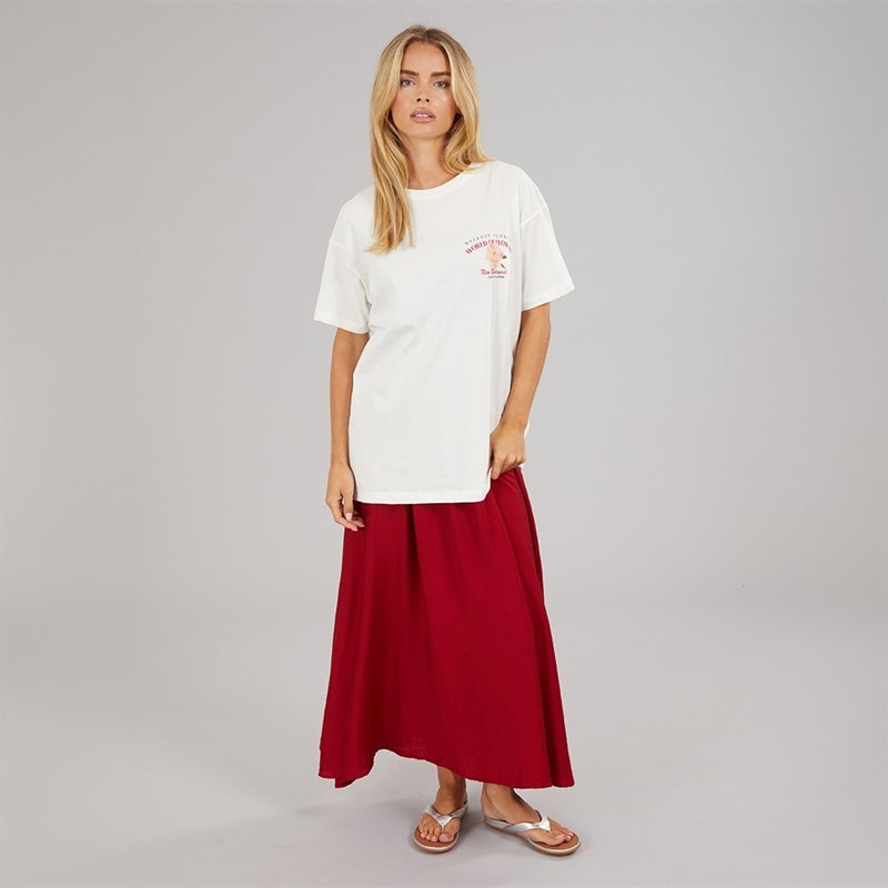 Brave Soul Dame Bloom Print T-shirt Cream - Billede 4