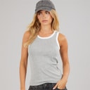 Brave Soul Dame Lucie Kontrast Vest Grey Marl/Hvid