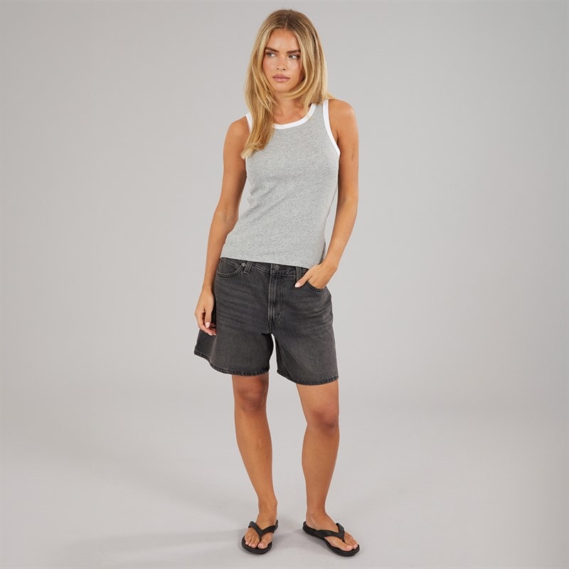 Brave Soul Dame Lucie Kontrast Vest Grey Marl/Hvid - Billede 3