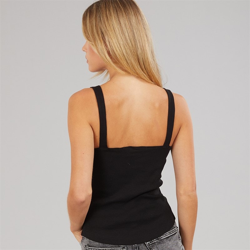 Brave Soul Dame vest med knapper Sort - Billede 2