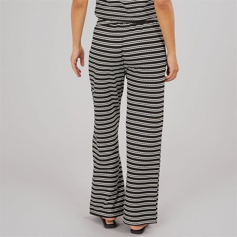 Brave Soul Dame Alice Stribede Bukser Sort/Cream - Billede 3