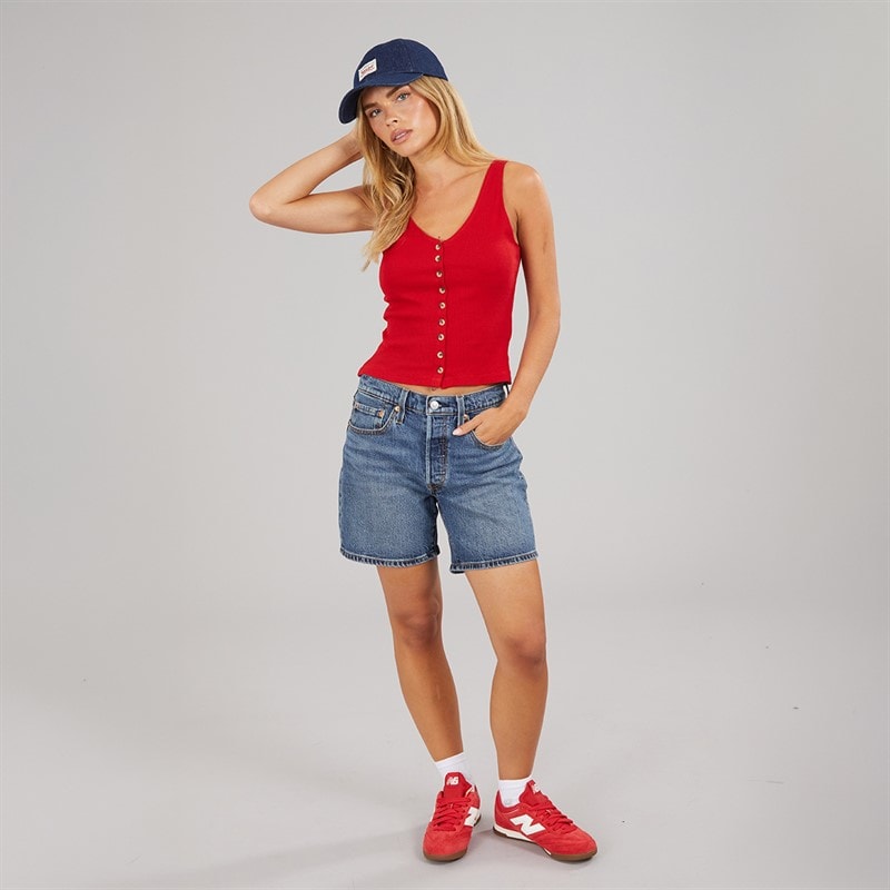 Brave Soul Dame vest med knapper Rød - Billede 4