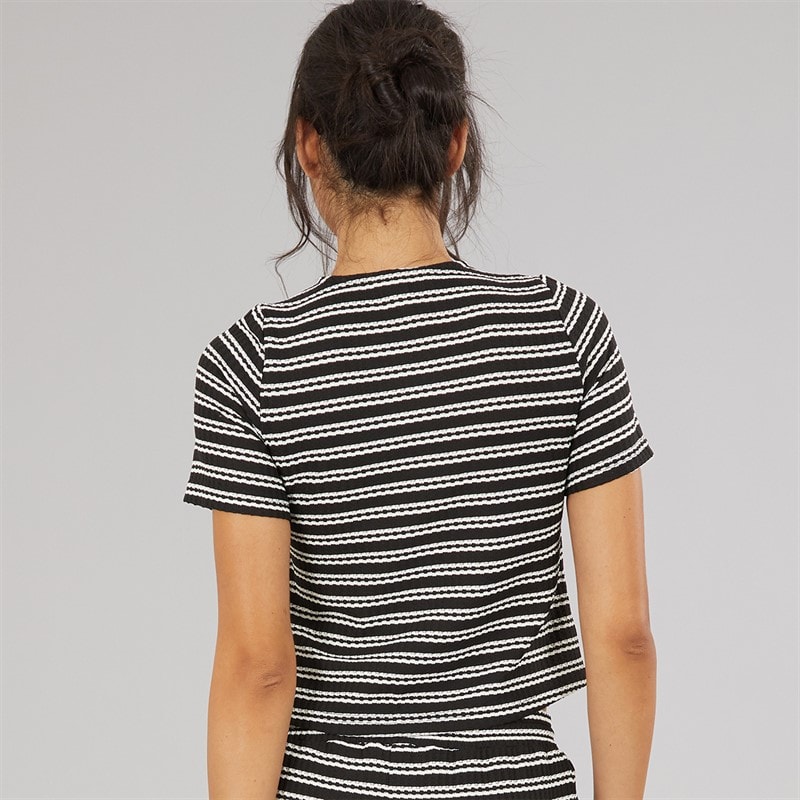 Brave Soul Dame Trixie Knap Ned T-shirt Sort/Cream - Billede 2