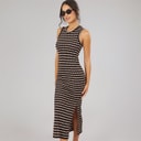 Brave Soul Dame Lynus Tekstureret Maxi Kjole Brun/Cream