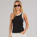 Brave Soul Dame Lucie Kontrast Vest Sort/Hvid