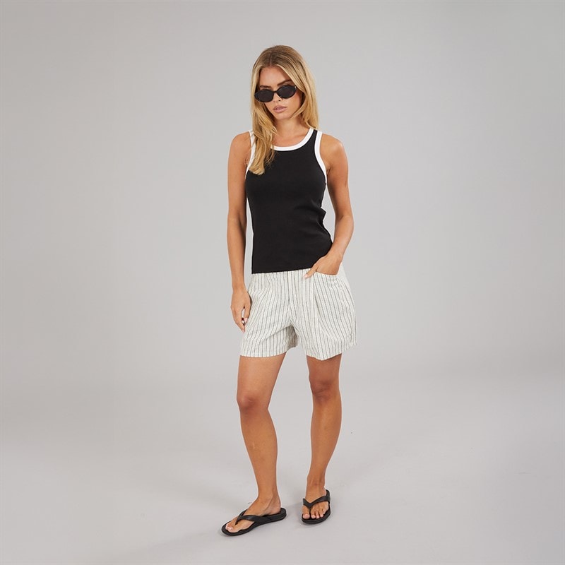 Brave Soul Dame Lucie Kontrast Vest Sort/Hvid - Billede 3