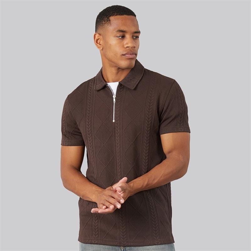 Brave Soul Herre Renix Polo Skjorte Bitter Chocolate - Billede 1