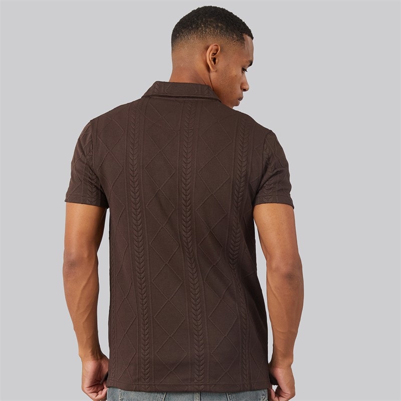 Brave Soul Herre Renix Polo Skjorte Bitter Chocolate - Billede 2
