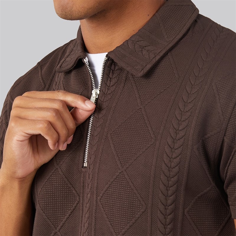 Brave Soul Herre Renix Polo Skjorte Bitter Chocolate - Billede 3