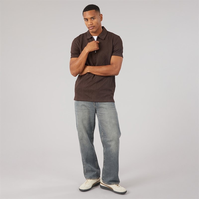 Brave Soul Herre Renix Polo Skjorte Bitter Chocolate - Billede 4