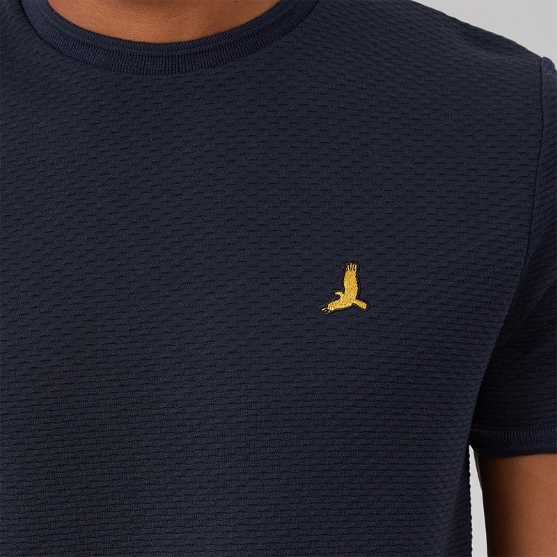 Brave Soul Herre Qunita Rund Hals T-Shirt Navy - Billede 5