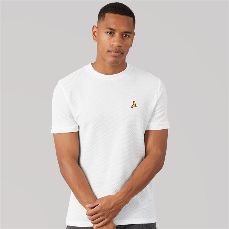 Brave Soul Herre Qunita Rund Hals T-Shirt Cream - Billede 3