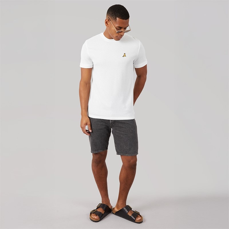 Brave Soul Herre Qunita Rund Hals T-Shirt Cream - Billede 4
