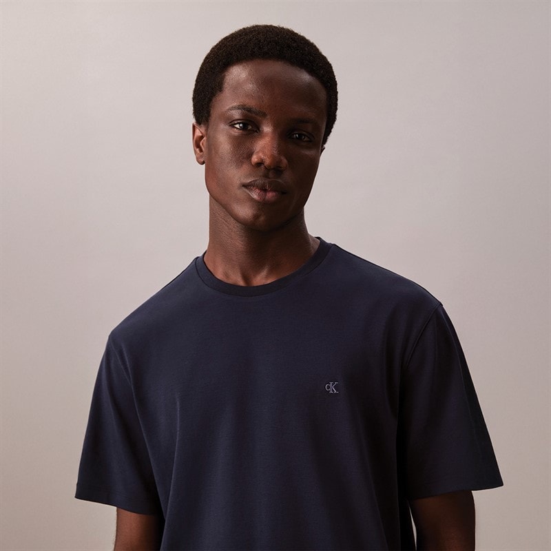 Calvin Klein Herre Supima Bryst T-Shirt Mørk Safir - Billede 3