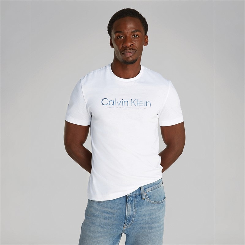 Calvin Klein Herre Logo T-Shirt Lys Hvid - Billede 1
