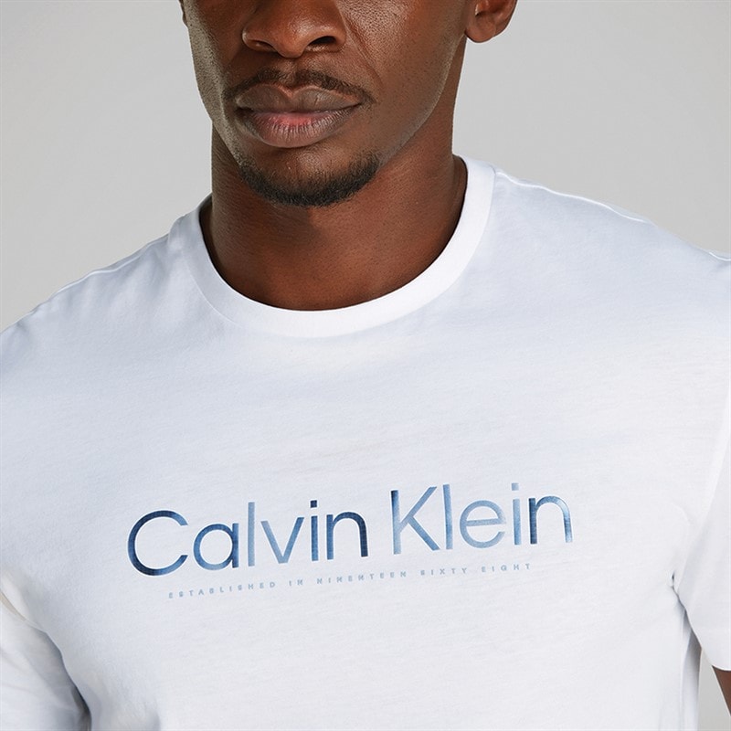 Calvin Klein Herre Logo T-Shirt Lys Hvid - Billede 2