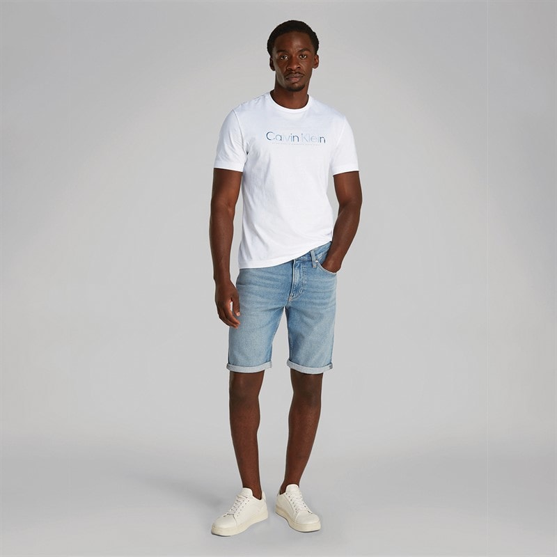 Calvin Klein Herre Logo T-Shirt Lys Hvid - Billede 3