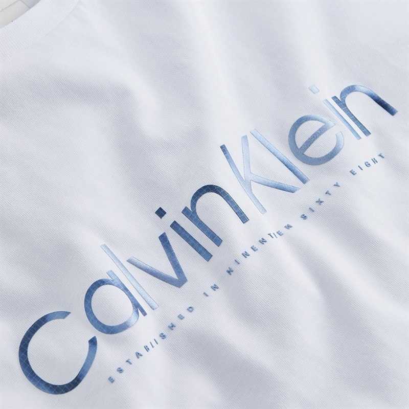 Calvin Klein Herre Logo T-Shirt Lys Hvid - Billede 5