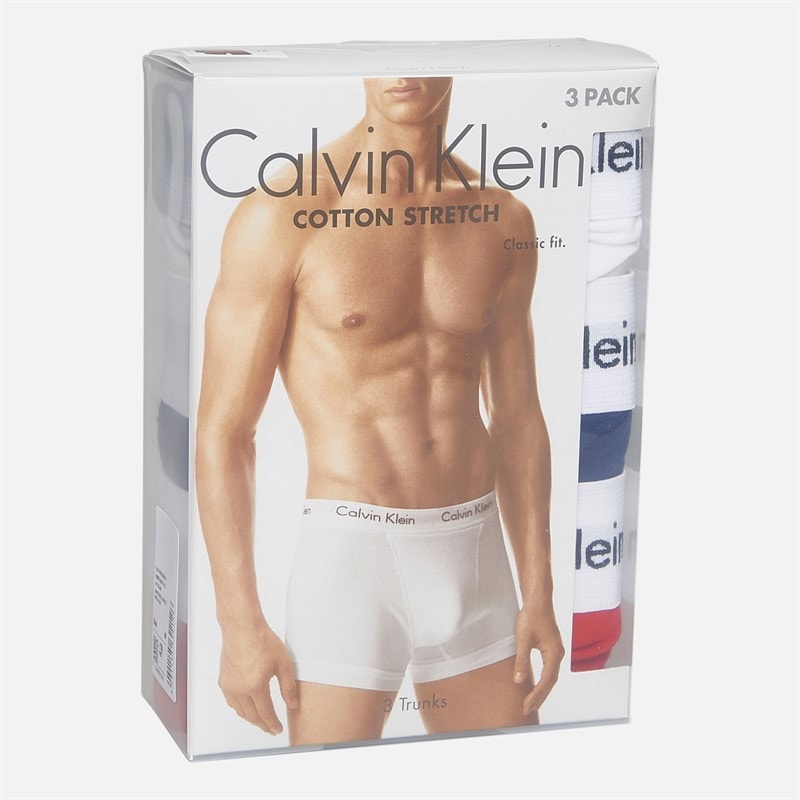 Calvin Klein Herre bomuld stretch tre boxer pak underbukser Hvid/Rød - Billede 2