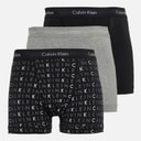 Calvin Klein Herre Bomuld Stretch Tre Pak Boxer Trusser Sort/Grey Heather/Subdued Logo