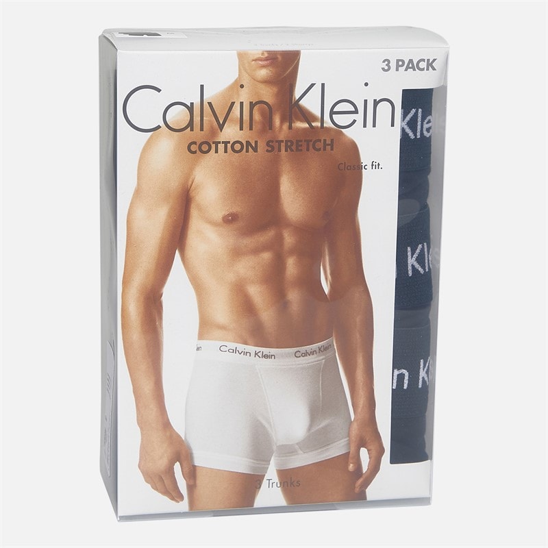 Calvin Klein Herre Bomuld Stretch Tre Pak Boxer Trusser Sort/Sort - Billede 2