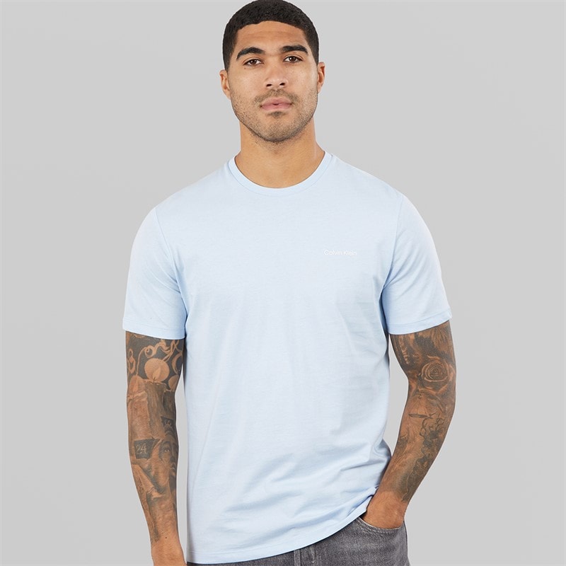 Calvin Klein Herre Micro Logo Crew Neck T-shirt Breezy Blue