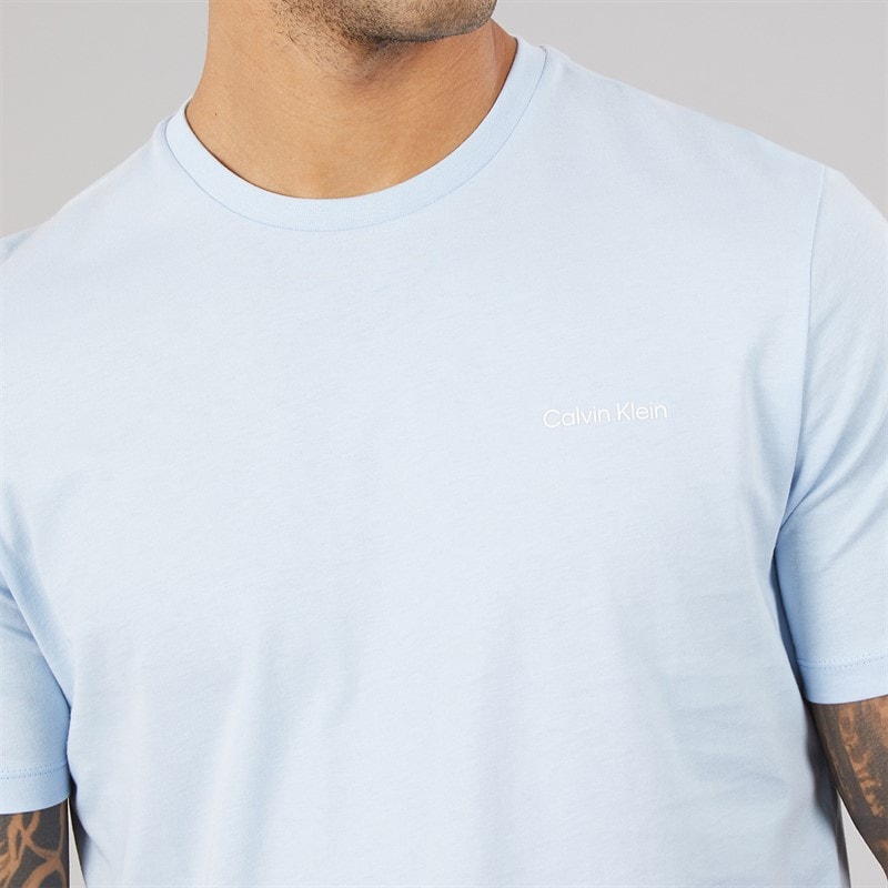 Calvin Klein Herre Micro Logo Crew Neck T-shirt Breezy Blue - Billede 3