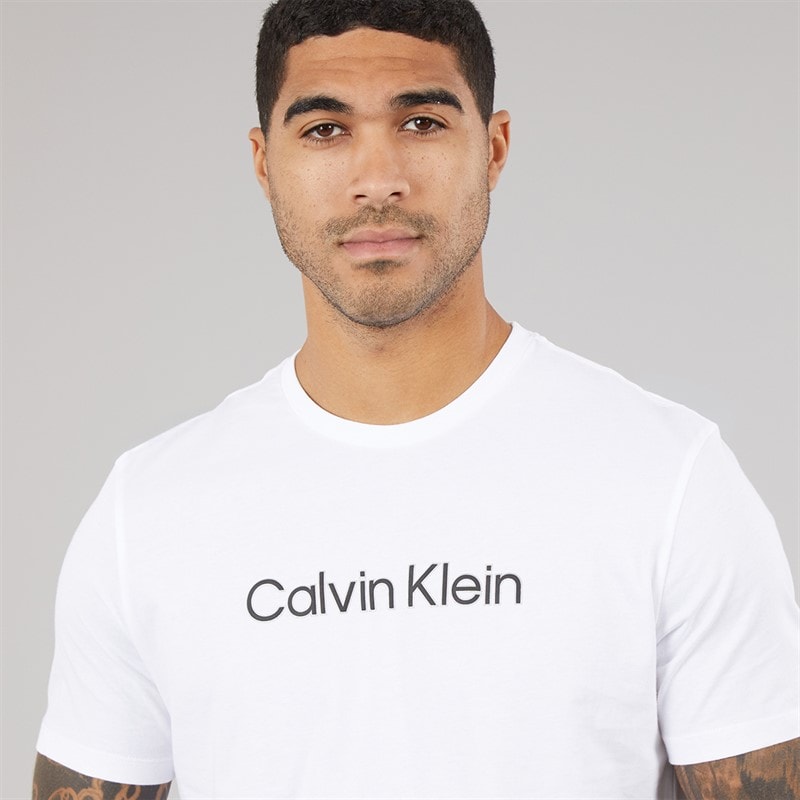 Calvin Klein Herre Sport Grafisk T-shirt Bright White - Billede 3