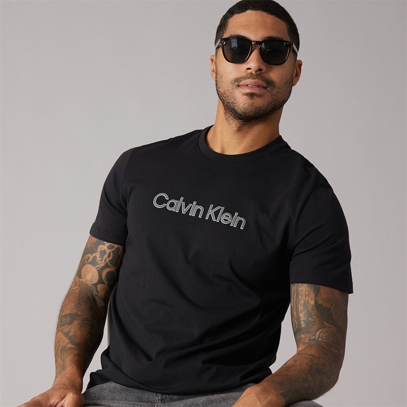 Calvin Klein Herre Sport Grafisk T-shirt Sort - Billede 1