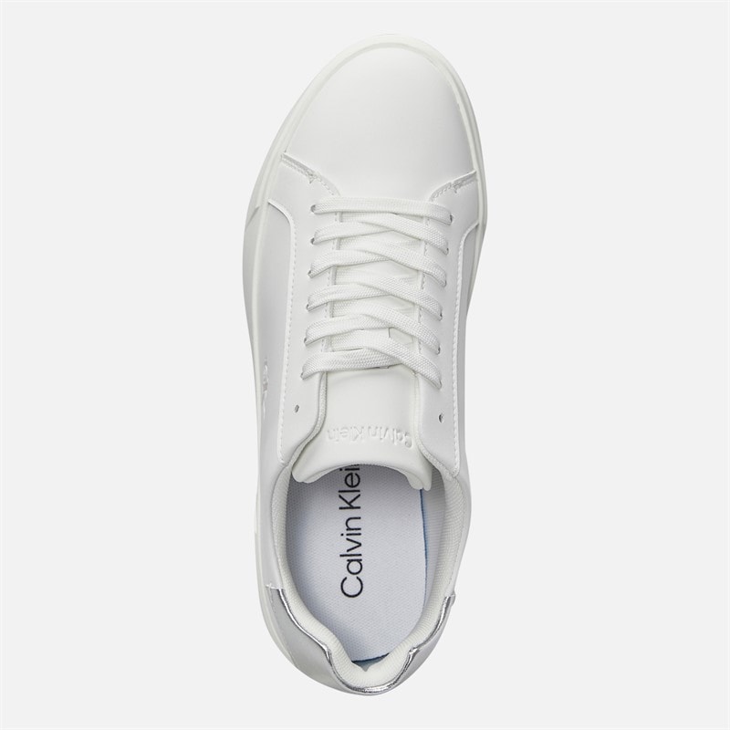 Calvin Klein Dame lave profil Cuspole træningssko Bright White/Silver - Billede 4