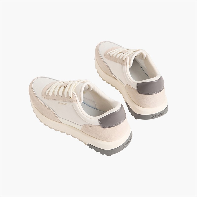 Calvin Klein Herre City Runner Træningssko Feather Gray/Marshmallow/Granite - Billede 3