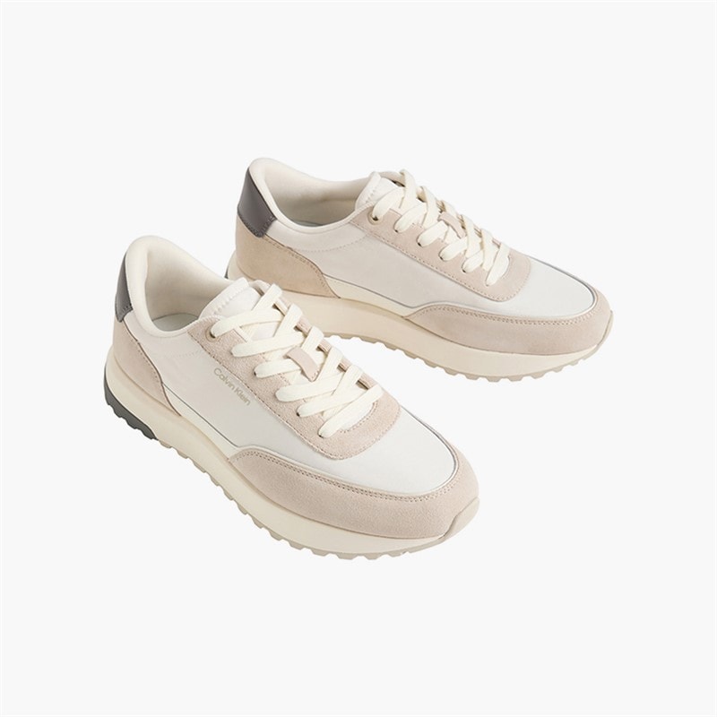 Calvin Klein Herre City Runner Træningssko Feather Gray/Marshmallow/Granite - Billede 4