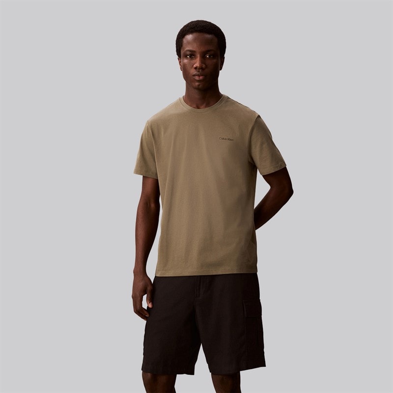 Calvin Klein Herre Micro Logo Crew Neck T-shirt Dusty Olive