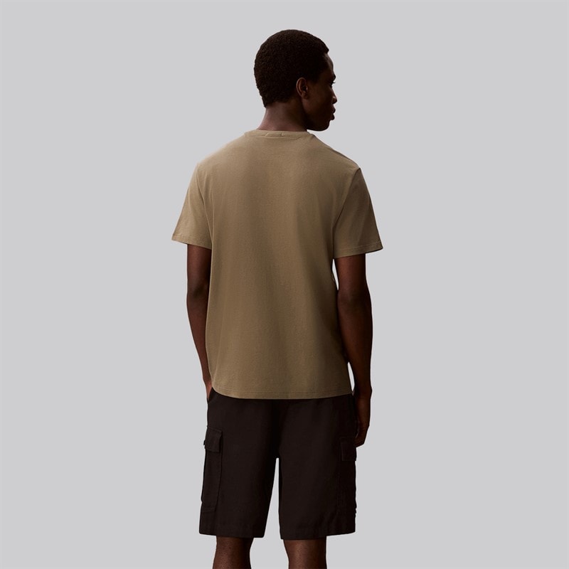 Calvin Klein Herre Micro Logo Crew Neck T-shirt Dusty Olive - Billede 2